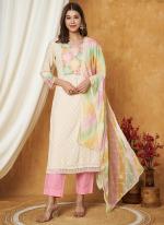 Pure Cotton Pink Casual Wear Printed Readymade Suit